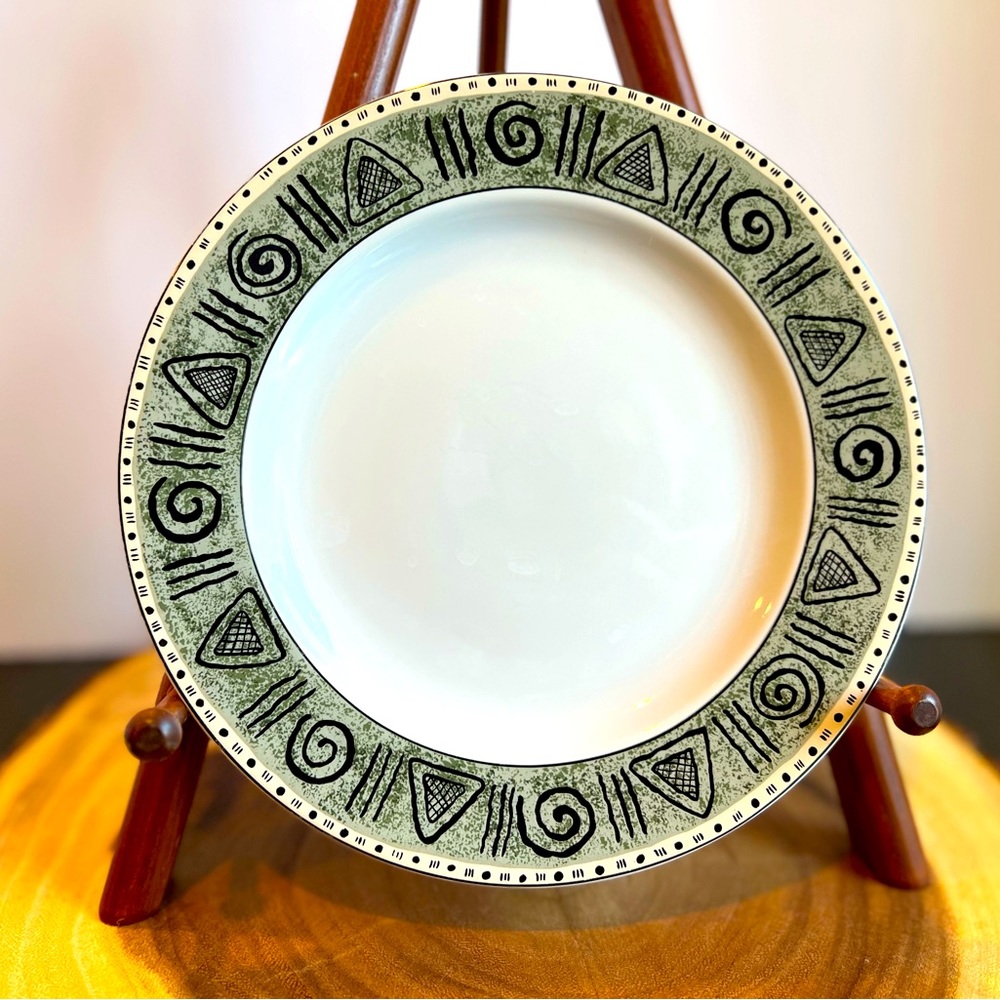 4pc Sakura Salad Plates 10000 BC 1994 Genuine Stoneware designed by sue zipkin.